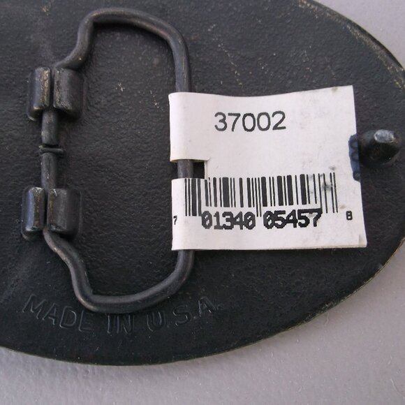 ROPER Textured Black Leather Belt + NWT Antique‑Gold Texas Buckle (Made in USA) - Picture 6 of 8